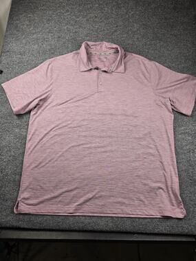 Walter Hagen Polo Shirt MensXXL Pink/Grey Striped Golf #640
